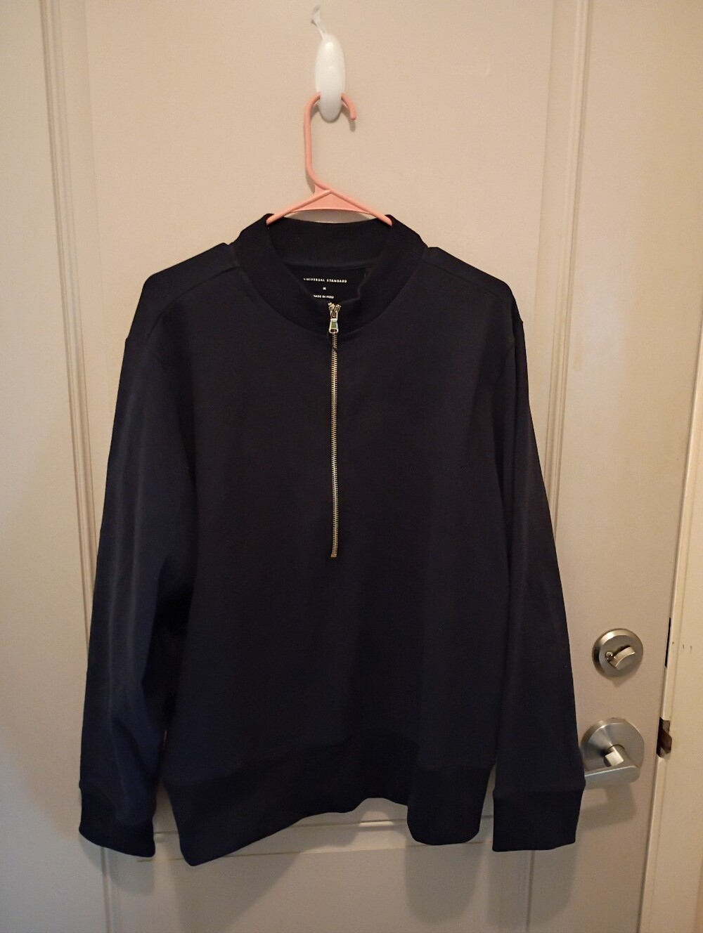 Universal Standard Women's Navy Blue Quarter Zip Sweatshirt Size M